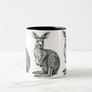 Caneca De Café Em Dois Tons Doodle art Kangaroo