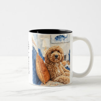 Caneca De Café Em Dois Tons Doodle Mãe Golden Doodle