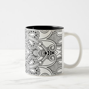 Caneca De Café Em Dois Tons Doodle original