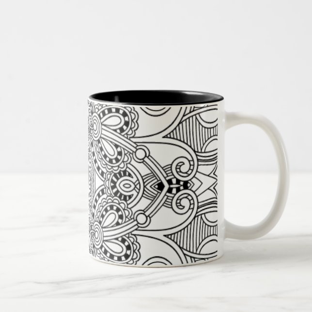 Caneca De Café Em Dois Tons Doodle original (Direita)