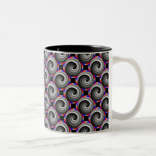 Caneca De Café Em Dois Tons Double Yin Yang Spiral por Kenneth Yoncich