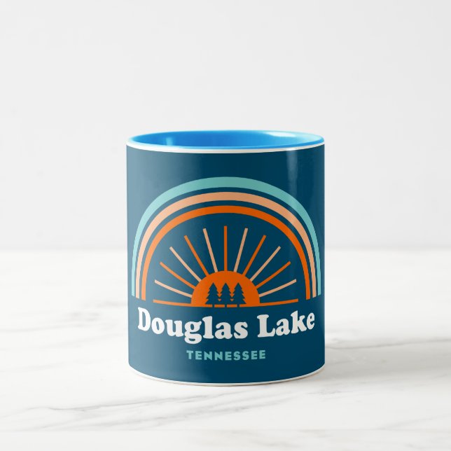 Caneca De Café Em Dois Tons Douglas Lake Tennessee Rainbow (Centro)