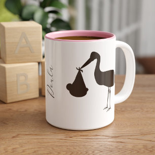 Caneca De Café Em Dois Tons Doula Midesposa Stork Baby Delivery Coffee Mug