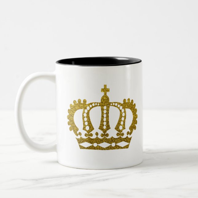 Caneca De Café Em Dois Tons Dourada Coroa da Lâmpada (Esquerda)