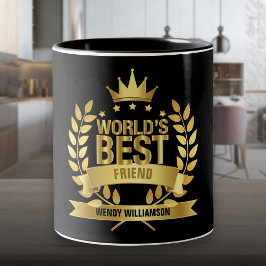 Caneca De Café Em Dois Tons Dourado Diversão Amigo do Mundo