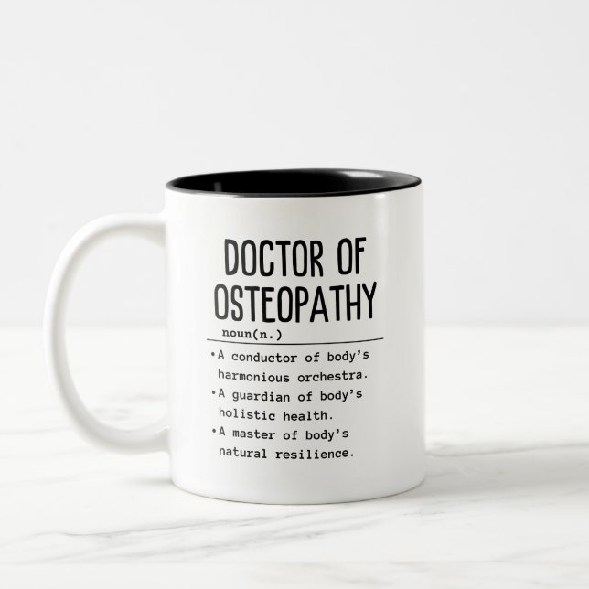 Caneca De Café Em Dois Tons Doutor em Osteopatia (Esquerda)