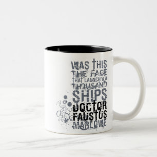 Caneca De Café Em Dois Tons Doutor Faustus Citação (B&W)