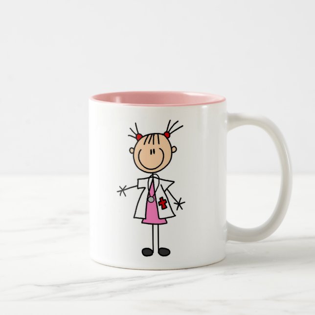 Caneca De Café Em Dois Tons Doutor fêmea Vara Figura (Direita)