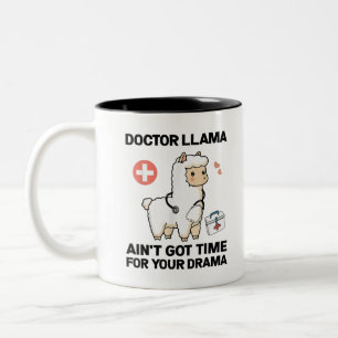 Caneca De Café Em Dois Tons Doutor Llama não tem tempo para seu presente de d