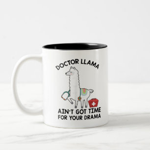 Caneca De Café Em Dois Tons Doutor Llama não tem tempo para sua camiseta de d