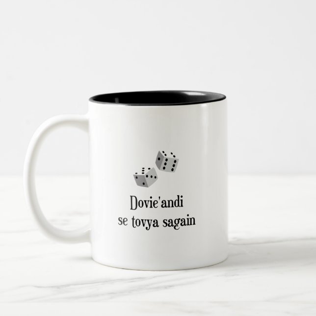 Caneca De Café Em Dois Tons Dovie'andi se tovya novamente (frente e verso) (Esquerda)