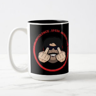 Caneca De Café Em Dois Tons Dr. Ignora Violência Velocidade Momentum T-Shirt
