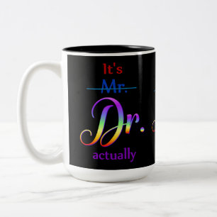 Caneca De Café Em Dois Tons Dr. Rainbow Script