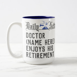 Caneca De Café Em Dois Tons Dr. Retirement Coffee Mug para Personalizar
