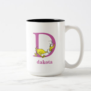 Caneca De Café Em Dois Tons Dr. Seuss ABC: Letra D - Roxo   Adicione seu nome