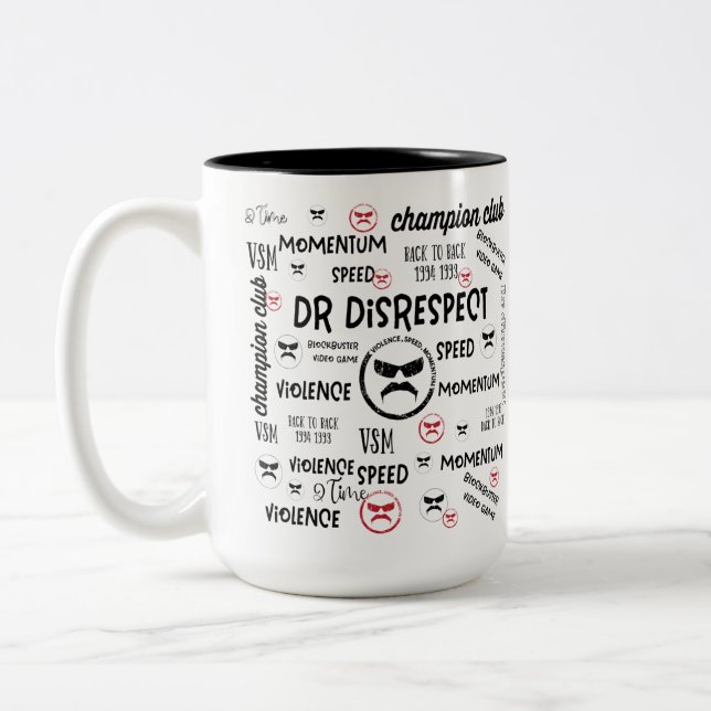 Caneca De Café Em Dois Tons  Dra. Desrespeitar a velocidade da violência (Esquerda)