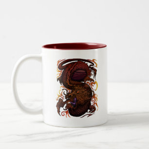 Caneca De Café Em Dois Tons Dragão
