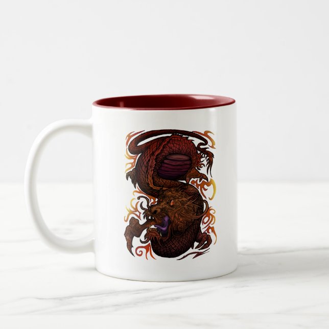 Caneca De Café Em Dois Tons Dragão (Esquerda)
