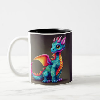 Caneca De Café Em Dois Tons Dragão bebê fofo