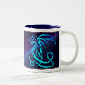 Caneca De Café Em Dois Tons Dragão Bicho-Elétrico simples