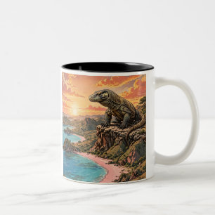 Caneca De Café Em Dois Tons Dragão de Komodo Rei da Ilha