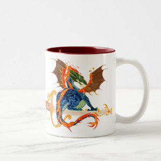 Caneca De Café Em Dois Tons dragão e espada