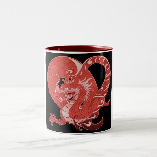 Caneca De Café Em Dois Tons Dragão Heart (Centro)