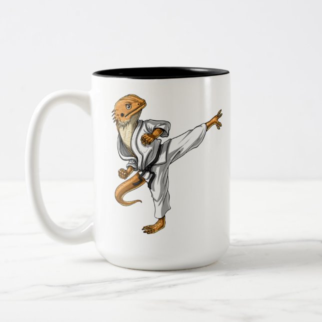 Caneca De Café Em Dois Tons Dragão Karate (Esquerda)