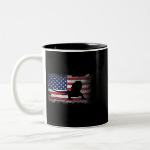 Caneca De Café Em Dois Tons Dragão Legal Carroçado Patriótico Bandeira America