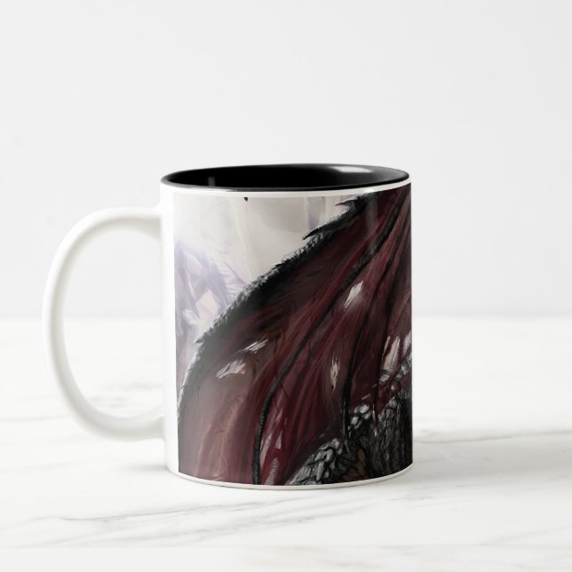 Caneca De Café Em Dois Tons Dragão Na Caverna (Esquerda)