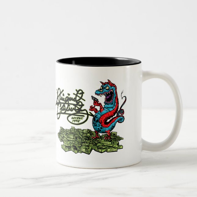 Caneca De Café Em Dois Tons Dragão original de Criminalz (Direita)
