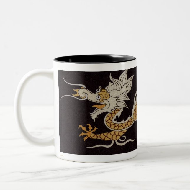 Caneca De Café Em Dois Tons Dragão ouro De Budhan Mug (Esquerda)