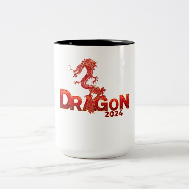 Caneca De Café Em Dois Tons Dragão Vermelho 2024 (Centro)