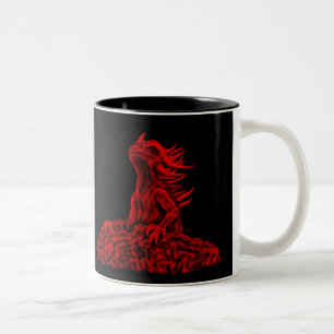 Caneca De Café Em Dois Tons Dragão vermelho pequeno
