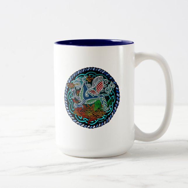 Caneca De Café Em Dois Tons Dragon celtique (Direita)