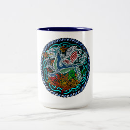 Caneca De Café Em Dois Tons Dragon celtique
