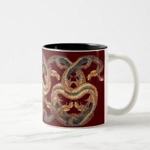 Caneca De Café Em Dois Tons Dragonada - um copo de Hokusai