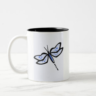 Caneca De Café Em Dois Tons Dragonfly Azul Real