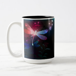 Caneca De Café Em Dois Tons Dragonfly vermelha