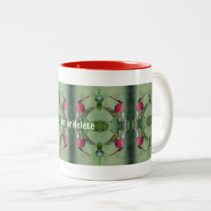 Caneca De Café Em Dois Tons Dragonfly Vermelha Na Fruta Dogwood Personalizada