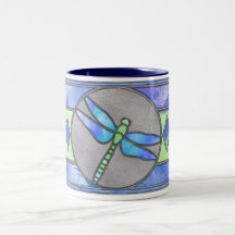 Dragonfly Vidro Estido Café Mug