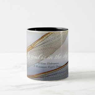 Caneca De Café Em Dois Tons Dragonfly Wings Macro com Shakespeare Cote Mug
