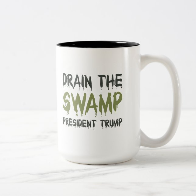 Caneca De Café Em Dois Tons Drain The Swamp (Direita)