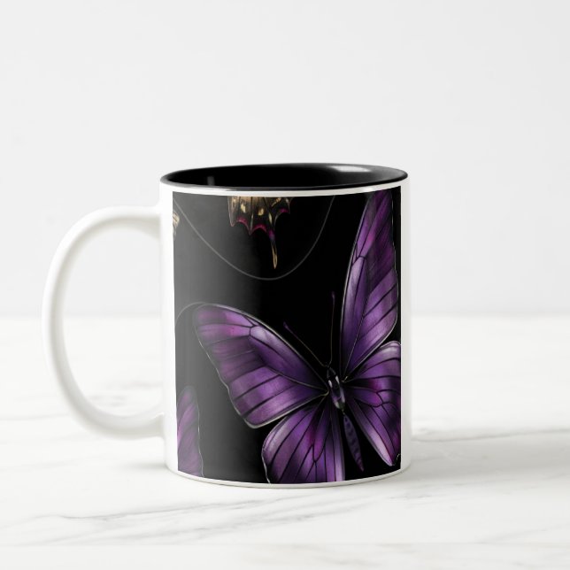 Caneca De Café Em Dois Tons Dreamy Butterfly Pattern (Esquerda)