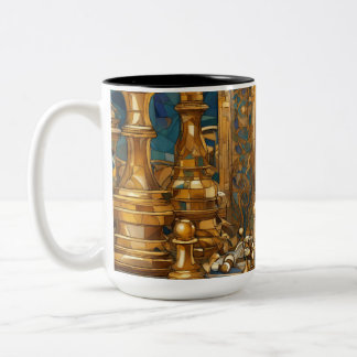 Caneca De Café Em Dois Tons Dreamy Chess Themed Mug Design