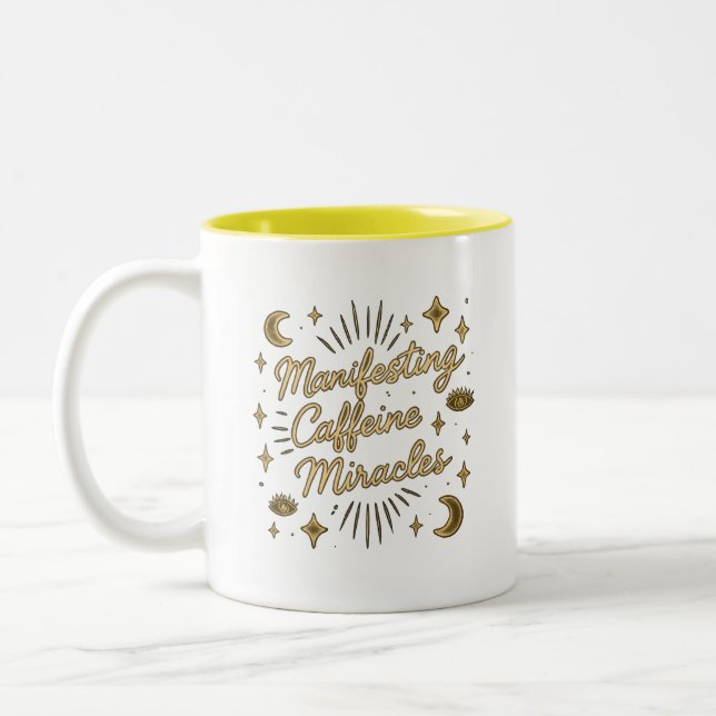 Caneca De Café Em Dois Tons Dreamy Pastel Aura Mug para amantes de café (Esquerda)