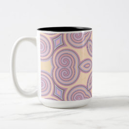 Caneca De Café Em Dois Tons Dreamy Swirls - Padrão Psicodélico Pastel