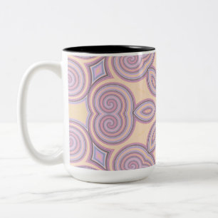 Caneca De Café Em Dois Tons Dreamy Swirls - Padrão Psicodélico Pastel