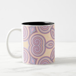 Caneca De Café Em Dois Tons Dreamy Swirls - Padrão Psicodélico Pastel
