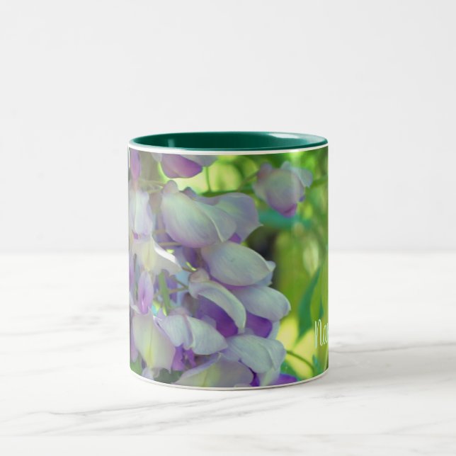 Caneca De Café Em Dois Tons Dreamy Wisteria Flower Personalizada (Centro)